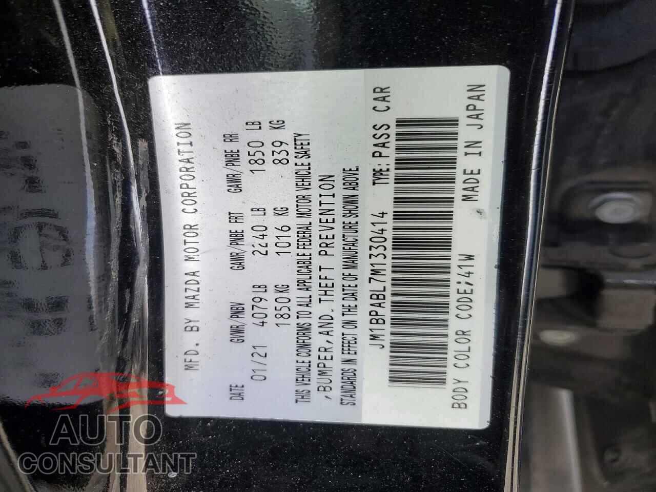MAZDA 3 2021 - JM1BPABL7M1330414
