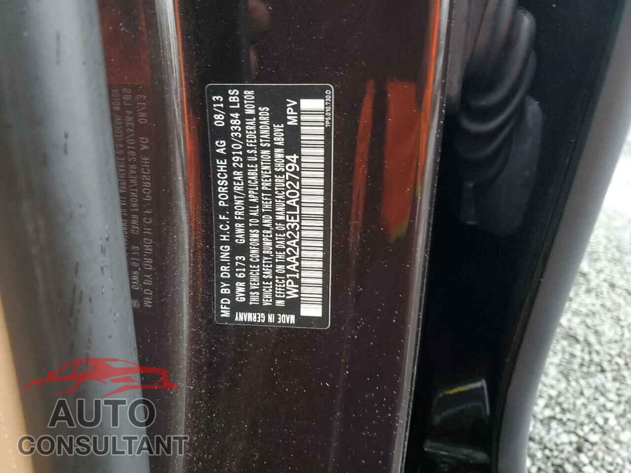 PORSCHE CAYENNE 2014 - WP1AA2A23ELA02794