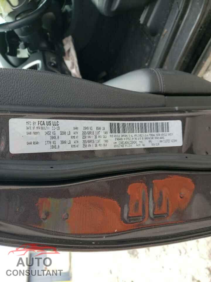 DODGE DURANGO 2020 - 1C4RDJAG4LC224341