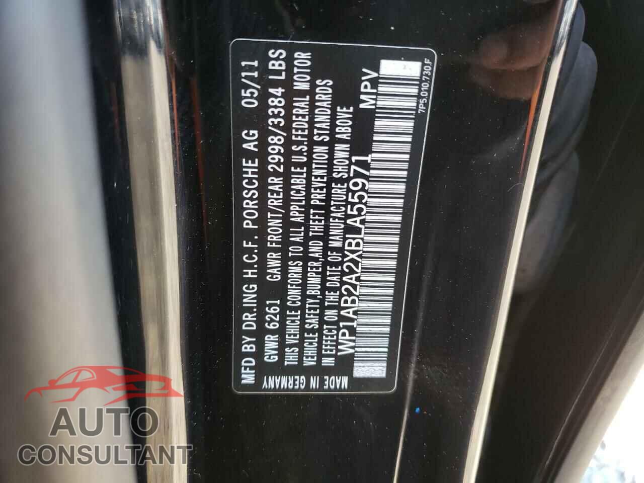 PORSCHE CAYENNE 2011 - WP1AB2A2XBLA55971
