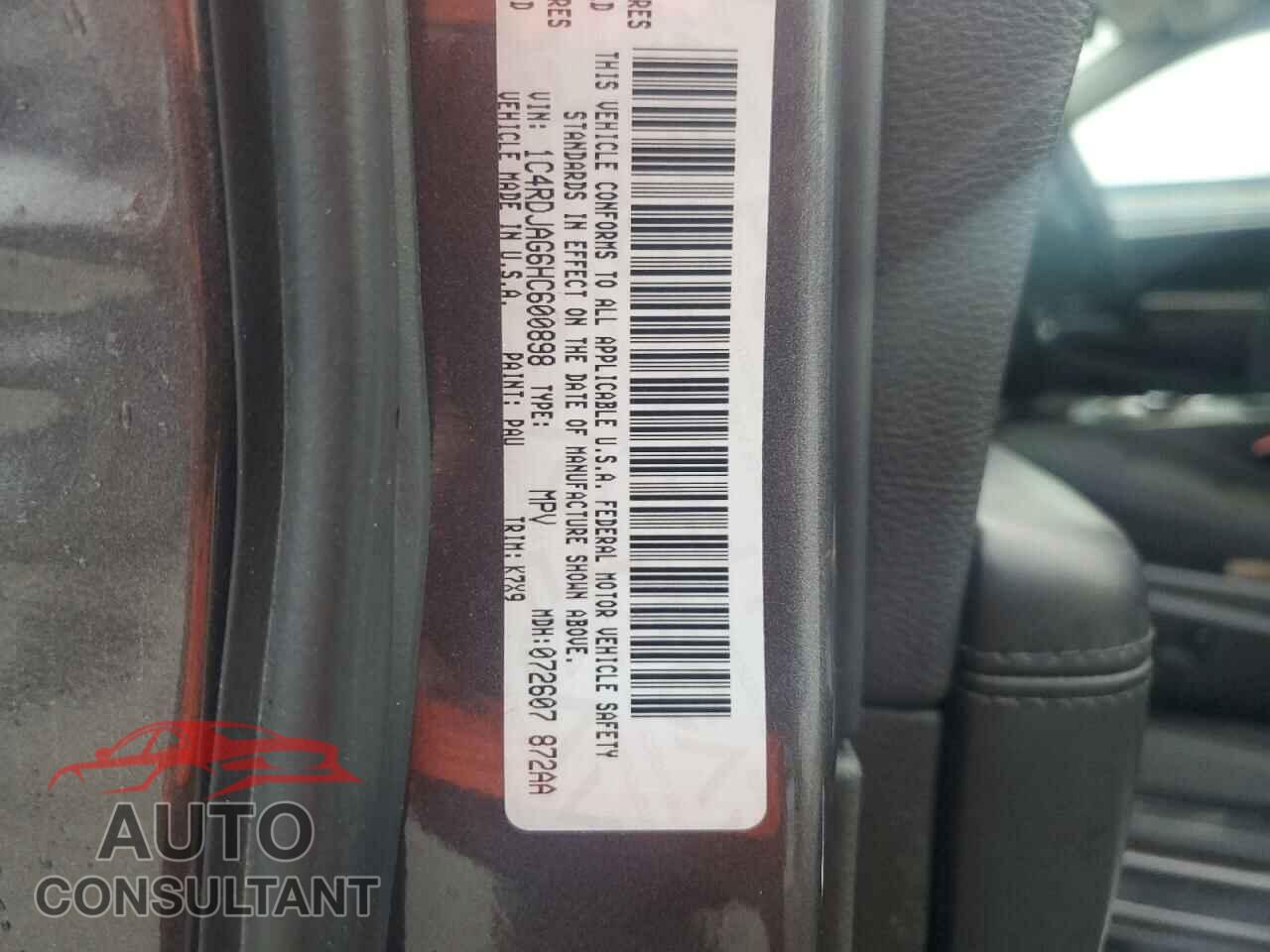 DODGE DURANGO 2017 - 1C4RDJAG6HC600898