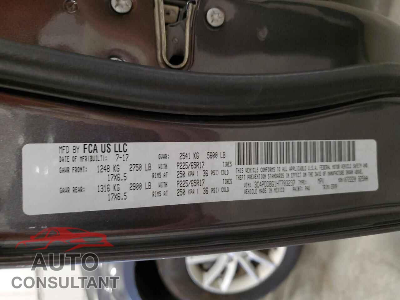 DODGE JOURNEY 2017 - 3C4PDDBG1HT703237