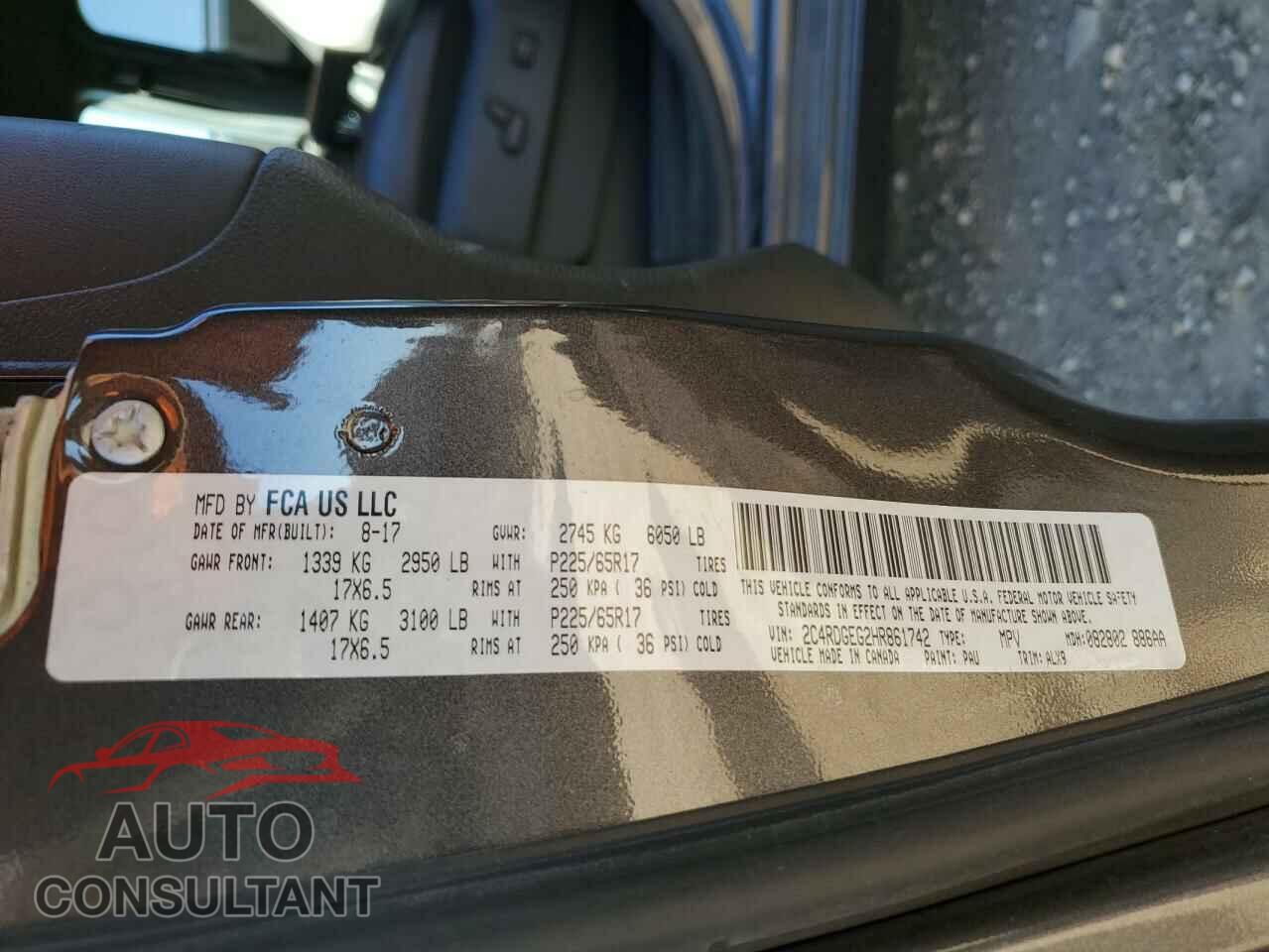 DODGE CARAVAN 2017 - 2C4RDGEG2HR861742