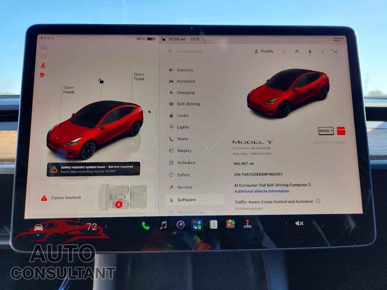 TESLA MODEL Y 2022 - 7SAYGDEE8NF480357