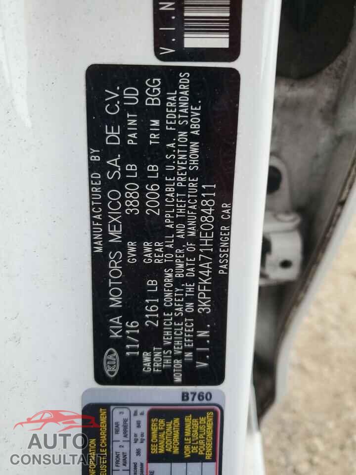 KIA FORTE 2017 - 3KPFK4A71HE084811