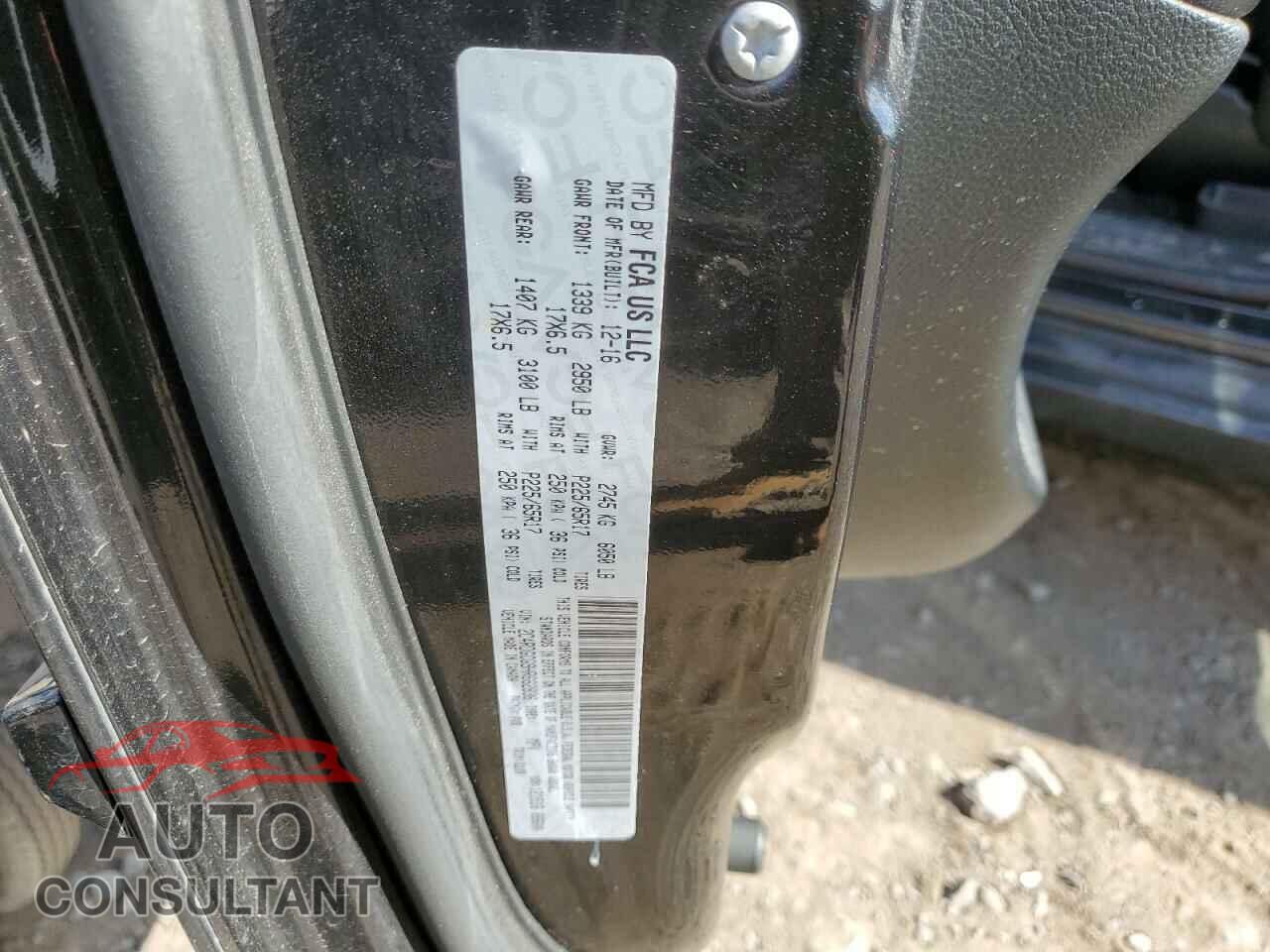 DODGE CARAVAN 2017 - 2C4RDGCG9HR662836