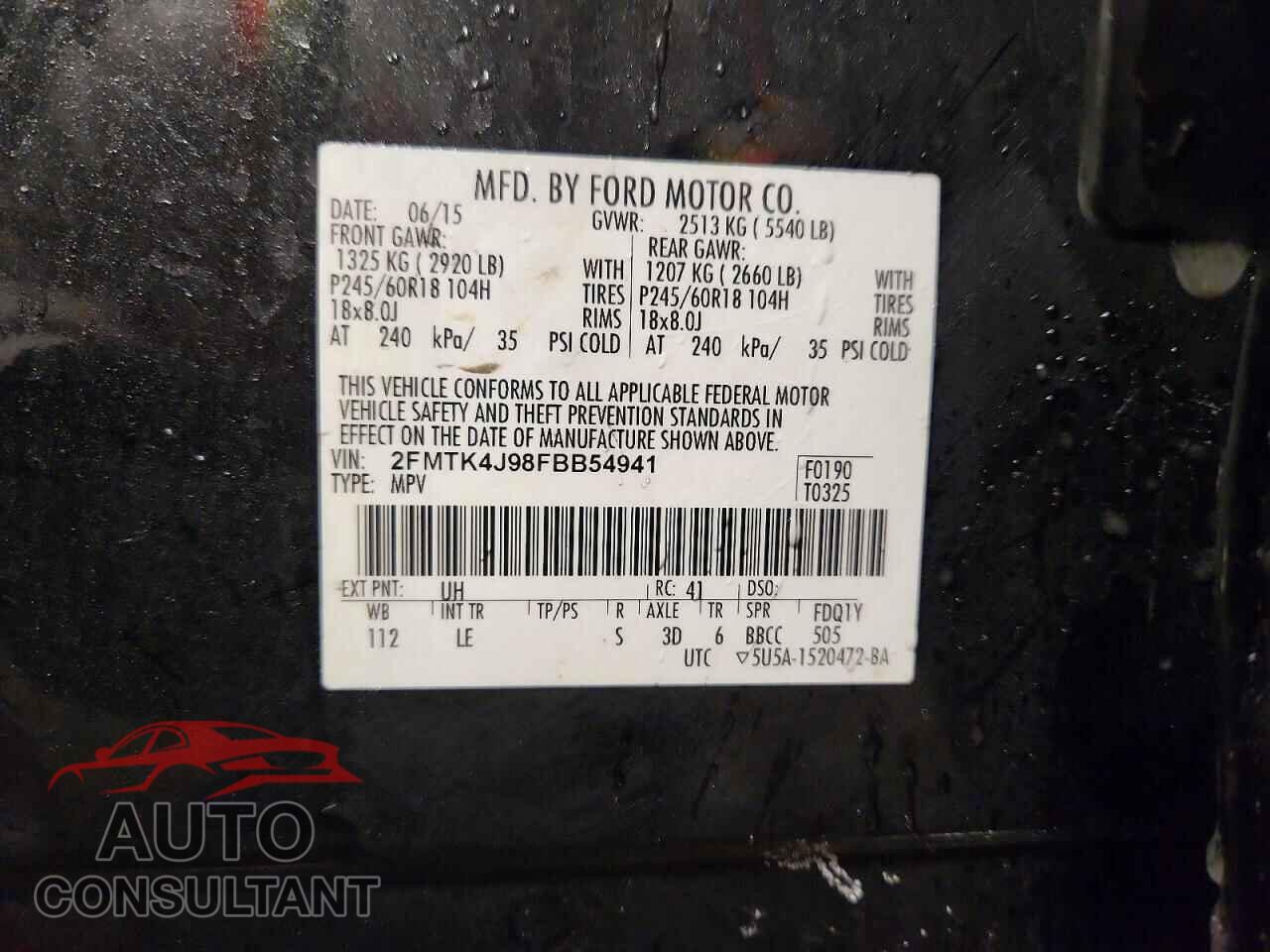 FORD EDGE 2015 - 2FMTK4J98FBB54941