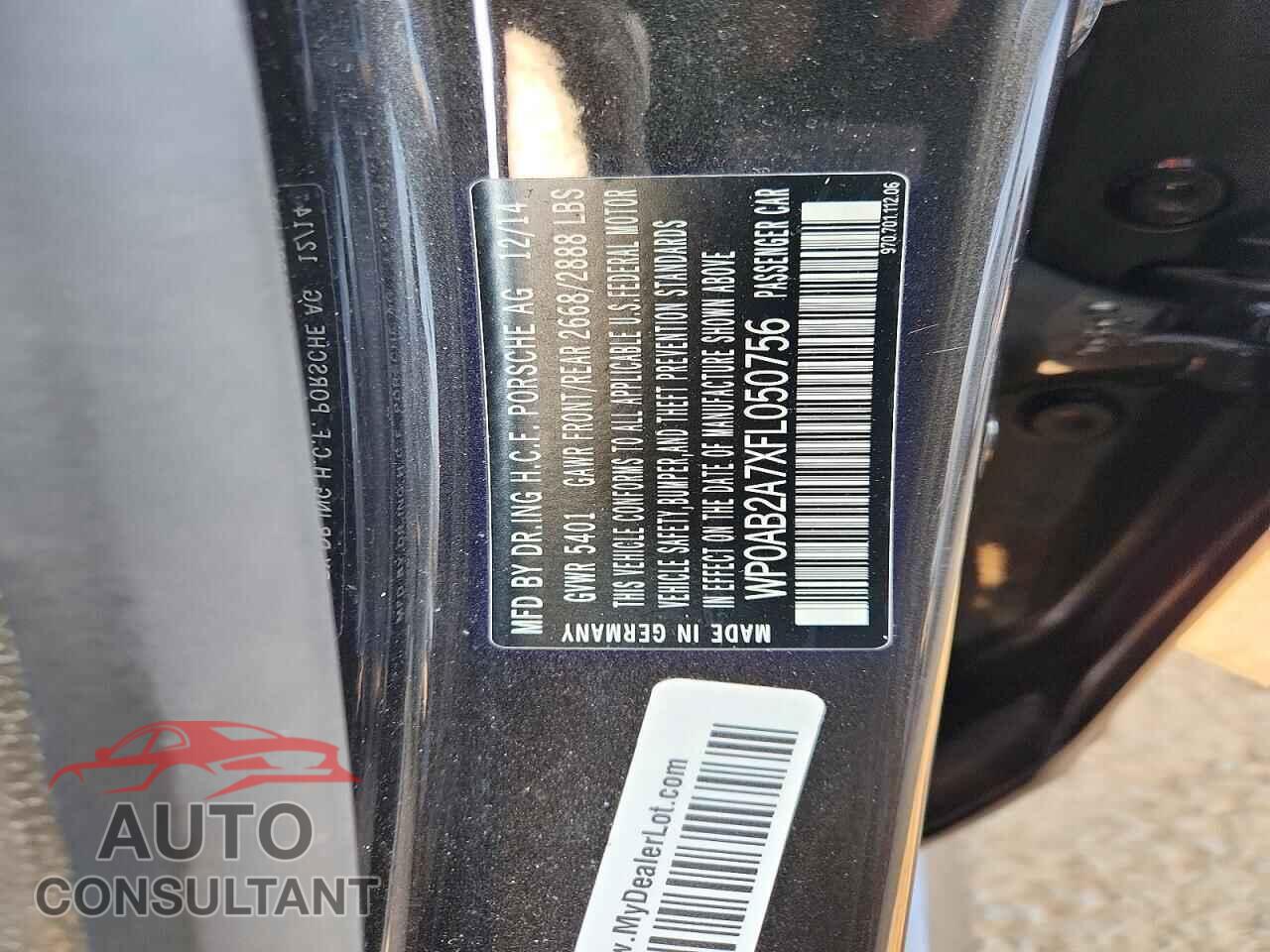 PORSCHE PANAMERA 2015 - WP0AB2A7XFL050756