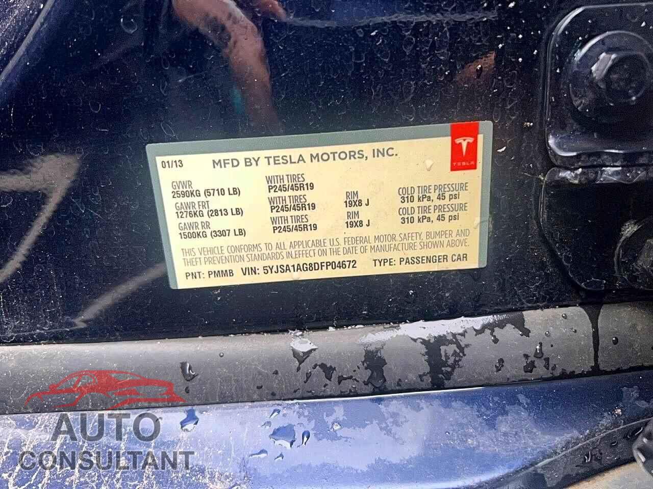 TESLA MODEL S 2013 - 5YJSA1AG8DFP04672