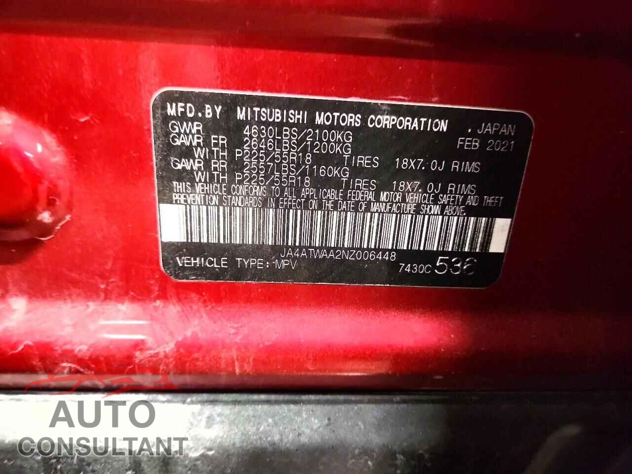 MITSUBISHI ECLIPSE CROSS 2022 - JA4ATWAA2NZ006448