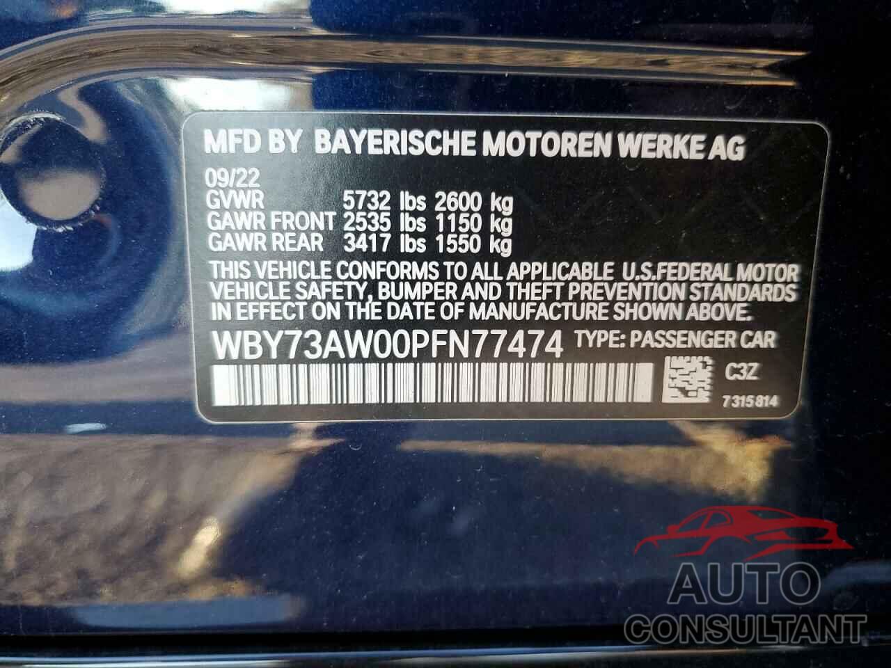 BMW I4 EDRIVE4 2023 - WBY73AW00PFN77474