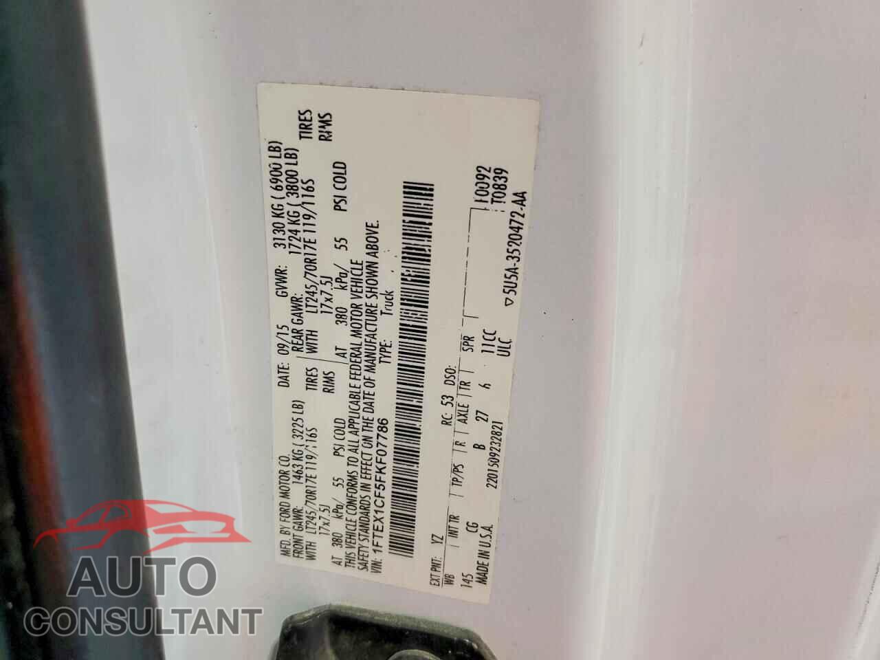 FORD F150 2015 - 1FTEX1CF5FKF07786