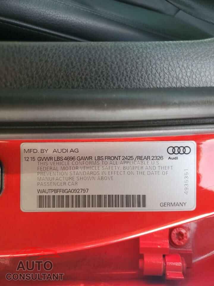 AUDI A3 2016 - WAUTPBFF8GA092797