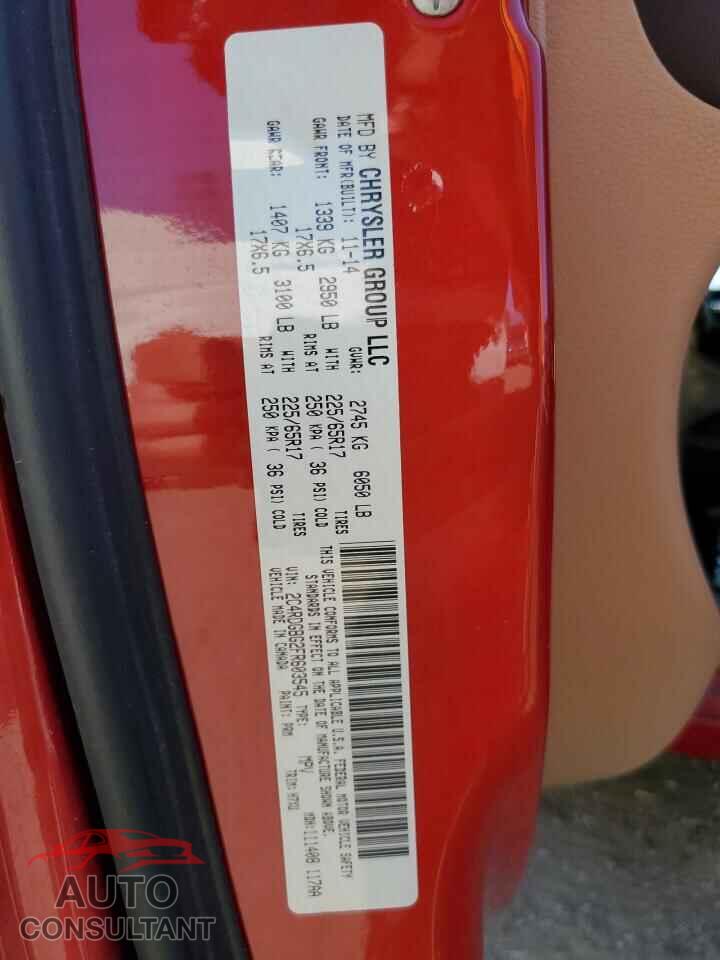 DODGE CARAVAN 2015 - 2C4RDGBG2FR603545