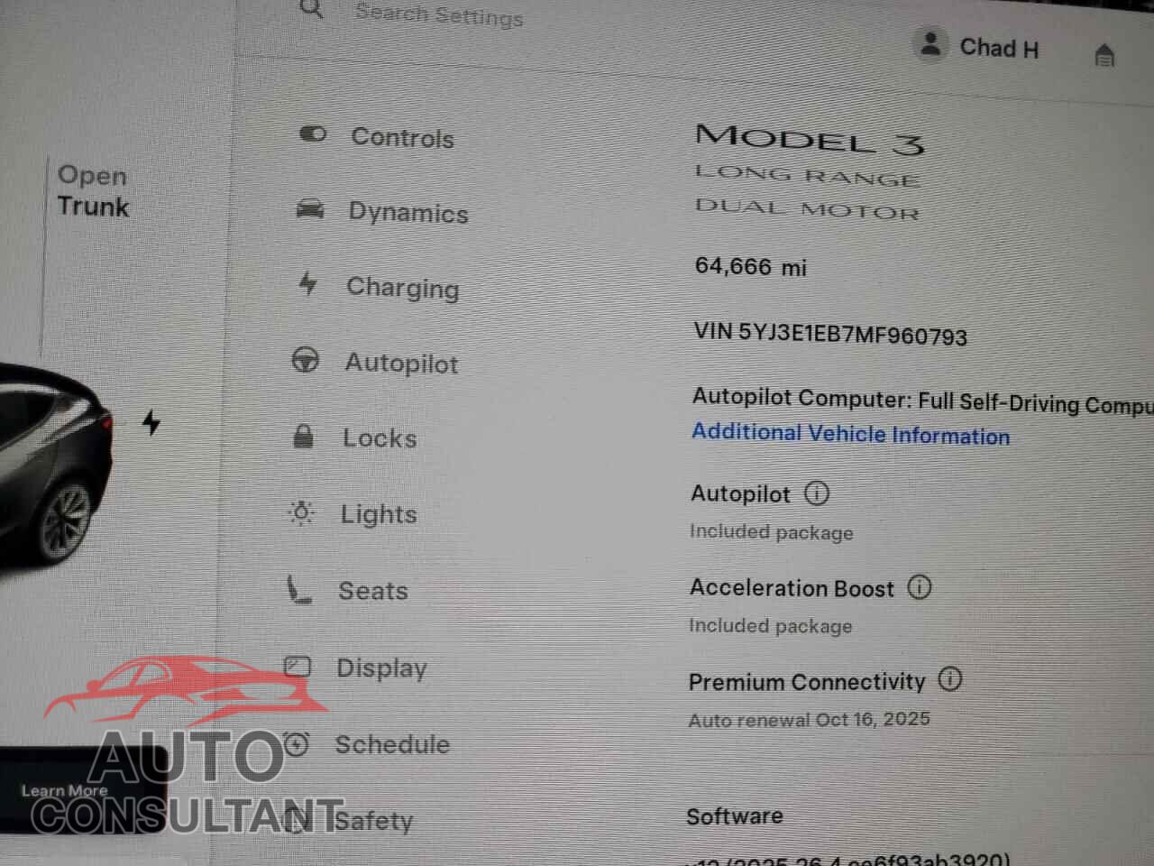 TESLA MODEL 3 2021 - 5YJ3E1EB7MF960793