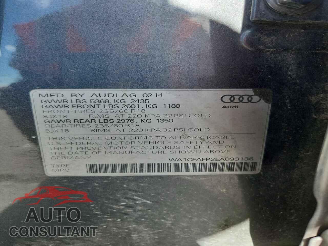 AUDI Q5 2014 - WA1CFAFP2EA093136