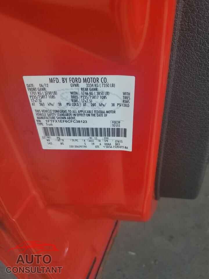 FORD F-150 2012 - 1FTFX1EF6CFC38123