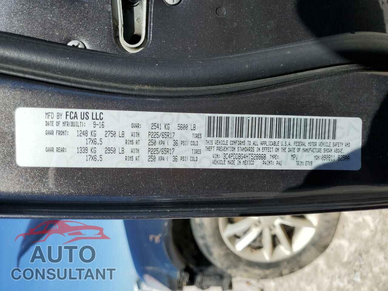 DODGE JOURNEY 2017 - 3C4PDDBG4HT528868