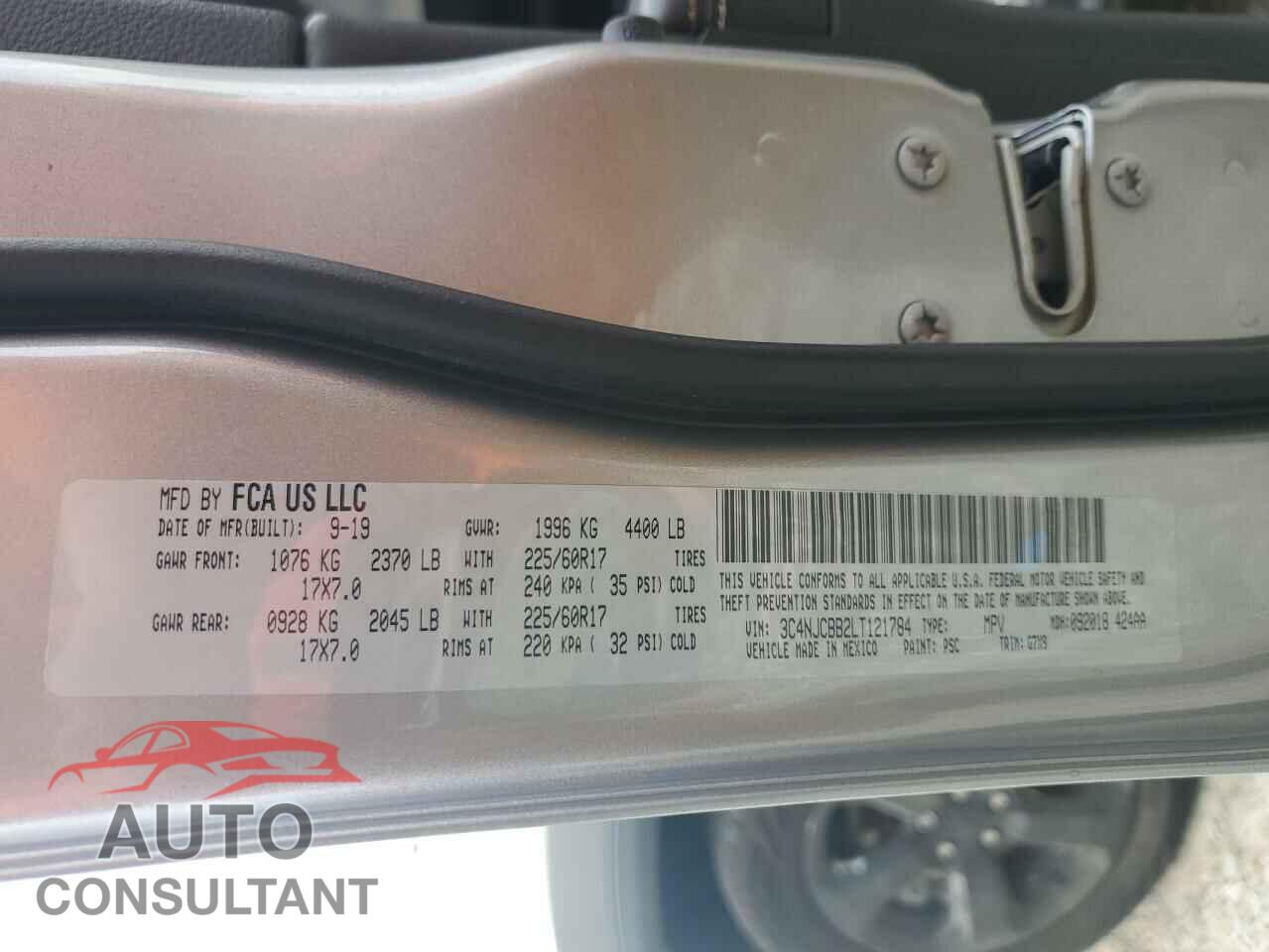 JEEP COMPASS 2020 - 3C4NJCBB2LT121784