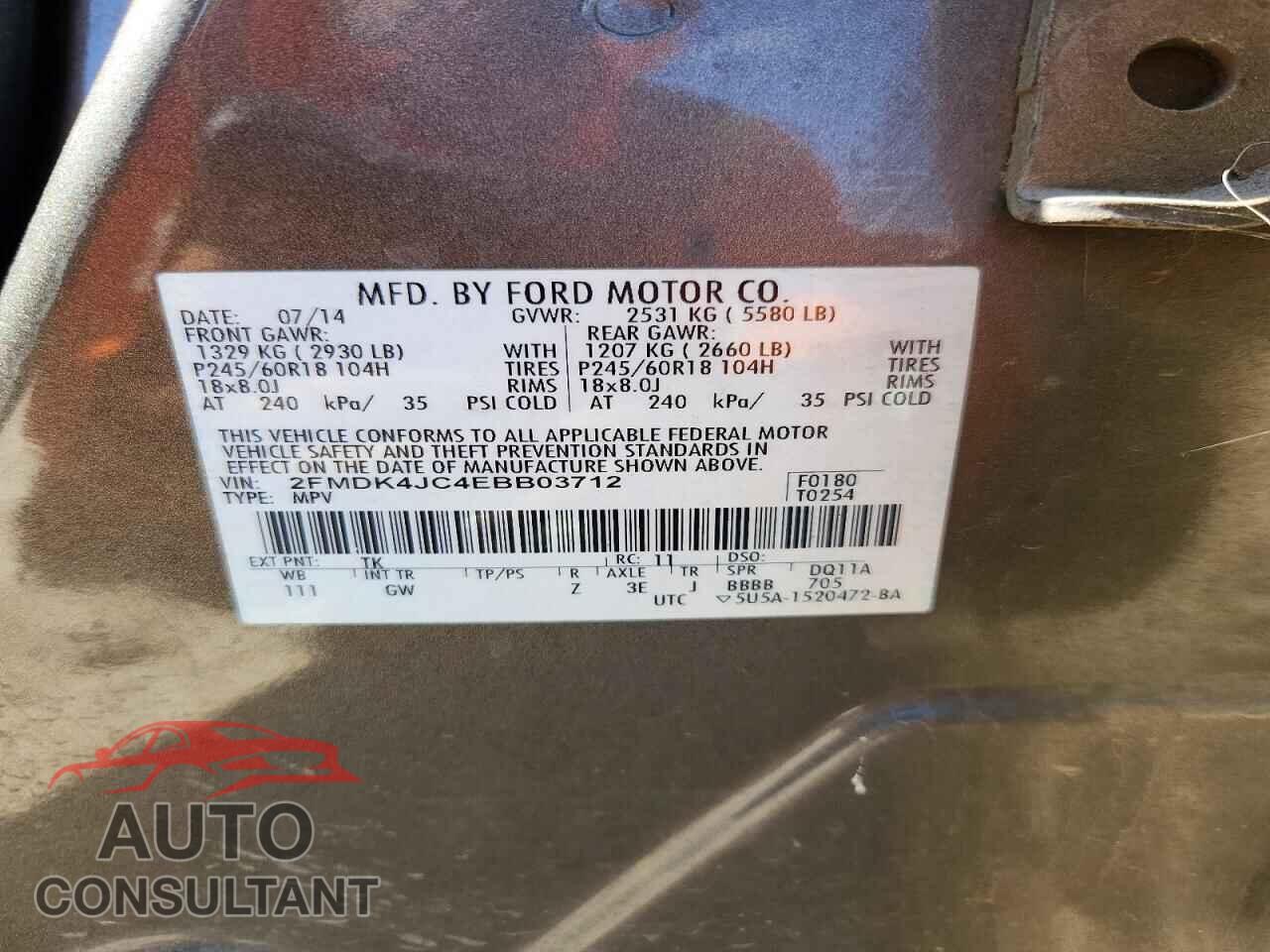 FORD EDGE 2014 - 2FMDK4JC4EBB03712