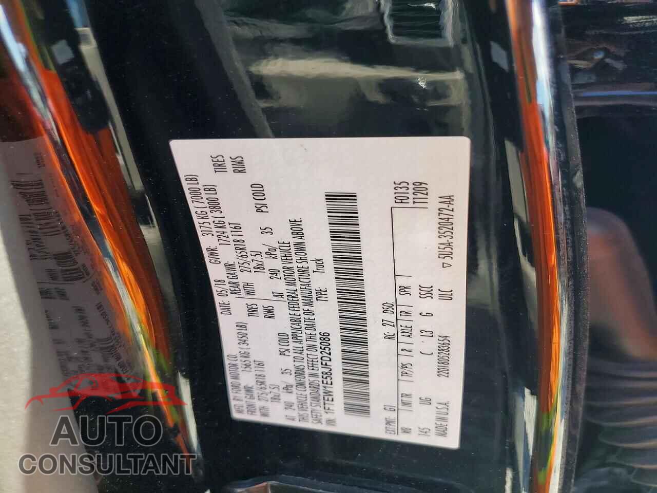 FORD F150 2018 - 1FTEW1E58JFD25086