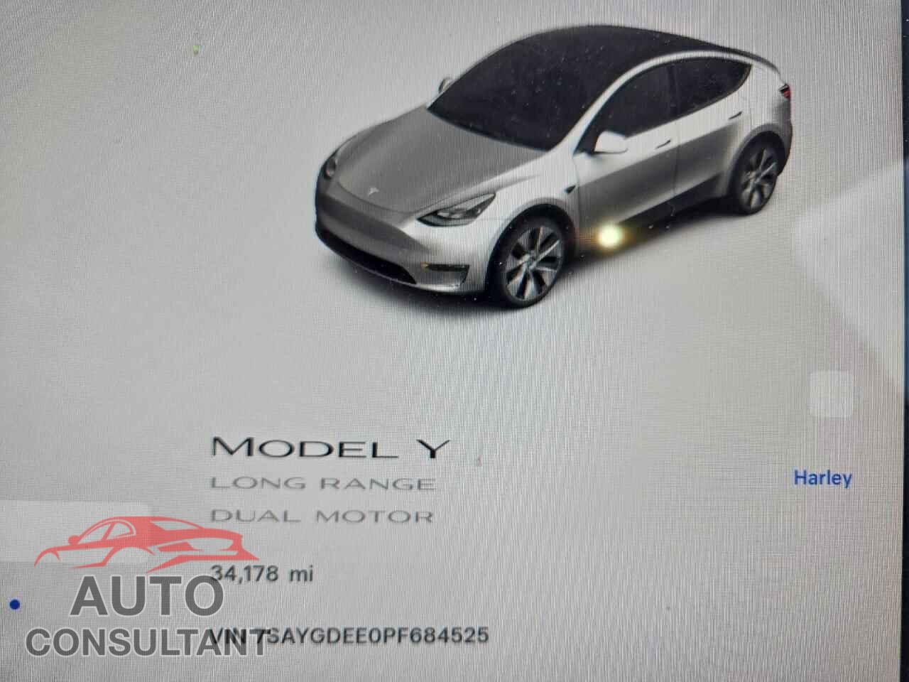 TESLA MODEL Y 2023 - 7SAYGDEE0PF684525