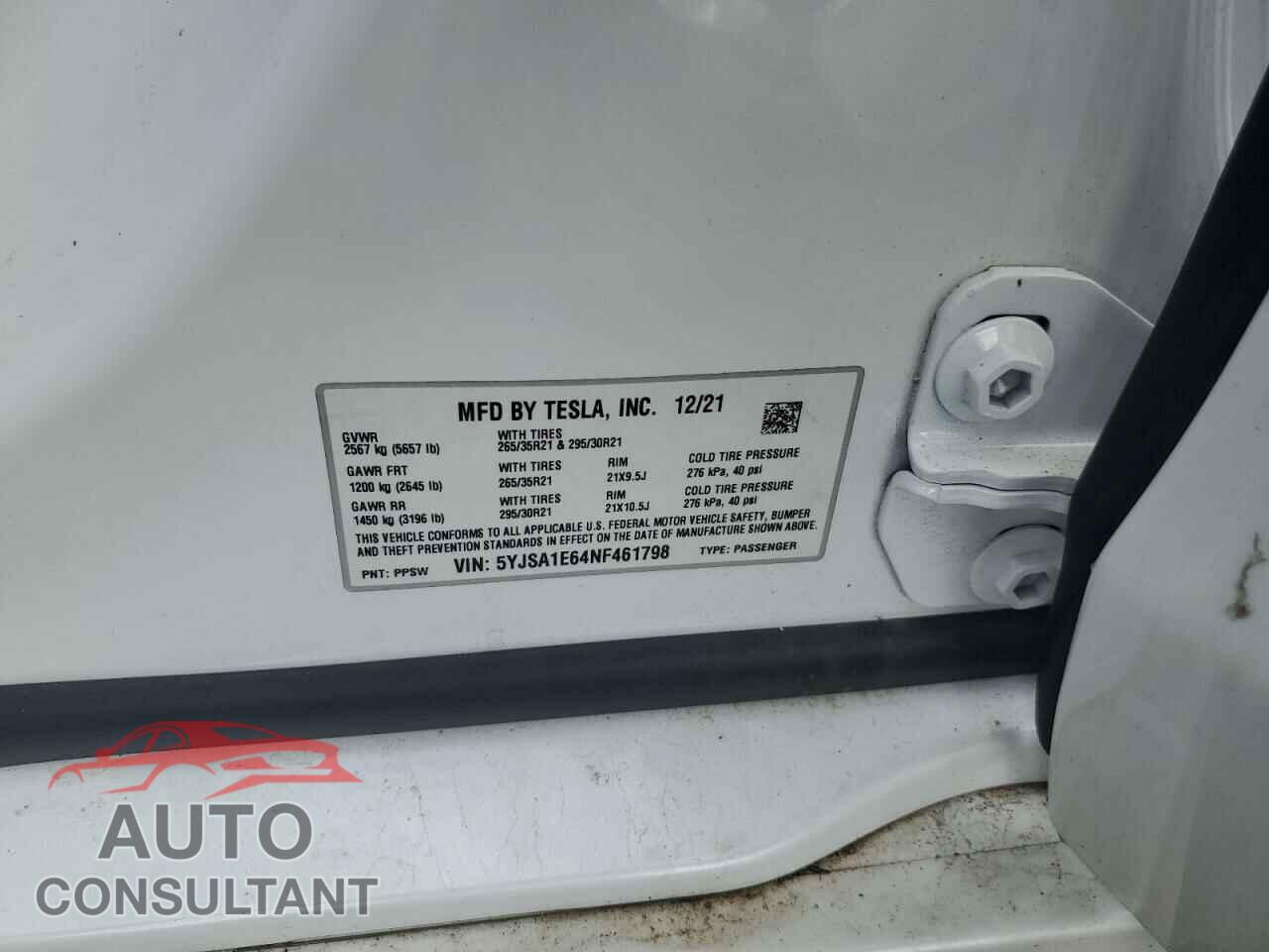 TESLA MODEL S 2022 - 5YJSA1E64NF461798