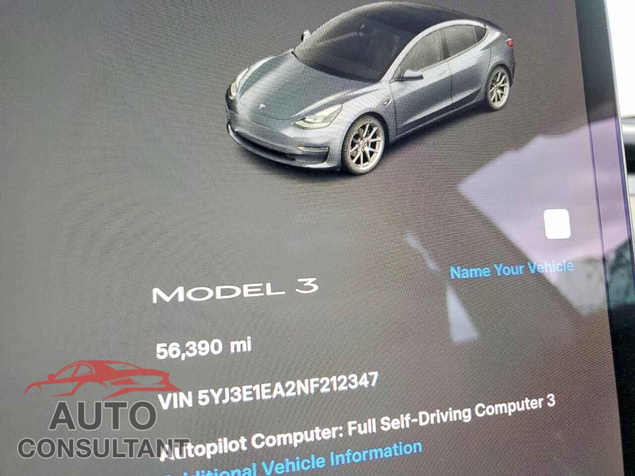 TESLA MODEL 3 2022 - 5YJ3E1EA2NF212347