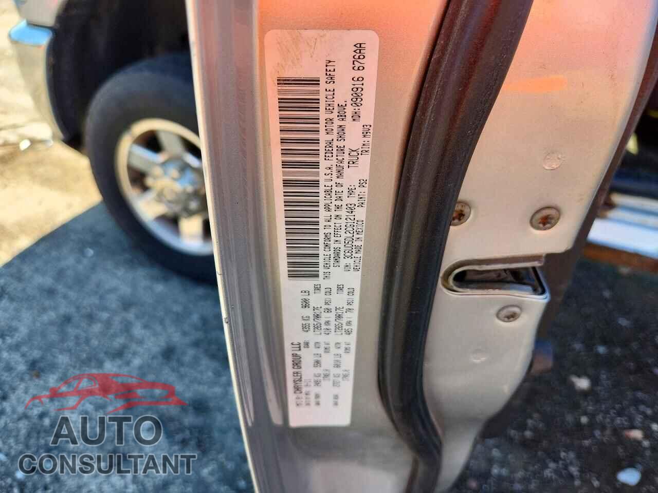 DODGE RAM 2500 2012 - 3C6UD5DL2CG121403