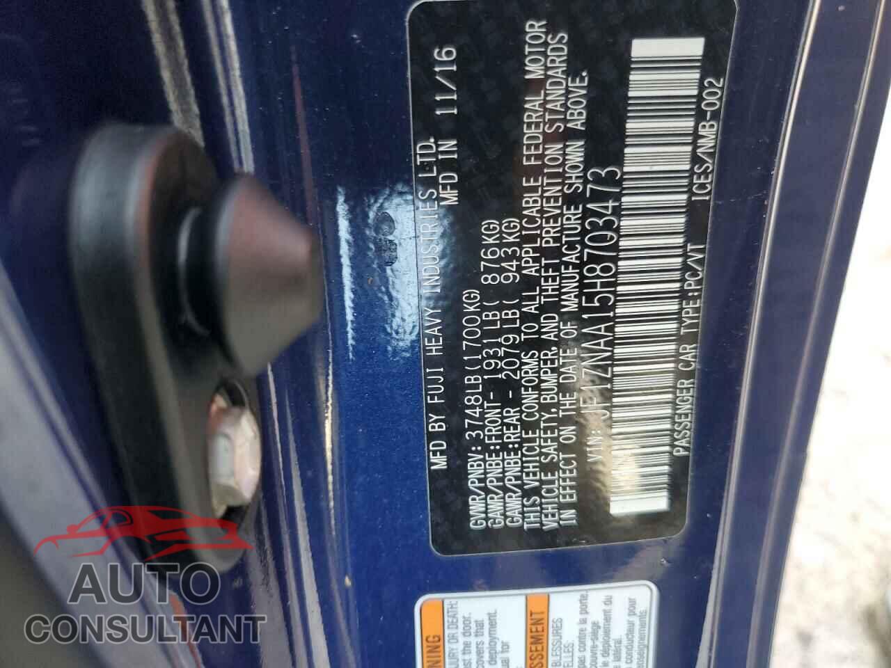 TOYOTA 86 2017 - JF1ZNAA15H8703473