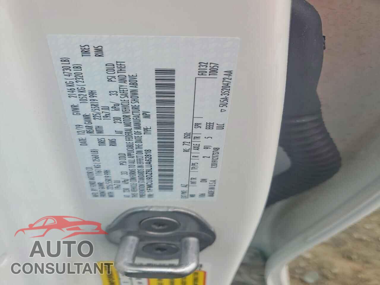 FORD ESCAPE 2020 - 1FMCU9DZ8LUA62818