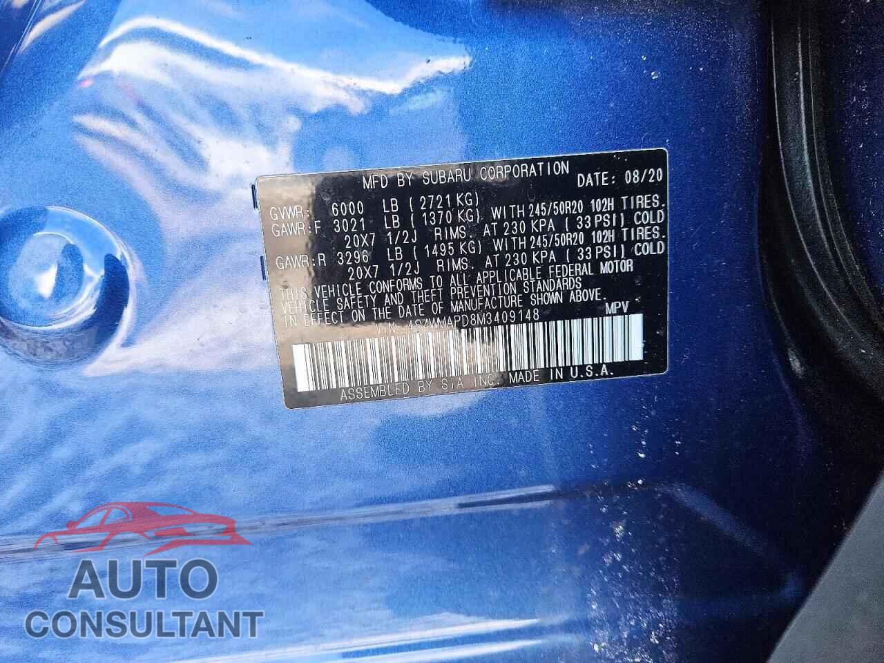 SUBARU ASCENT 2021 - 4S4WMAPD8M3409148