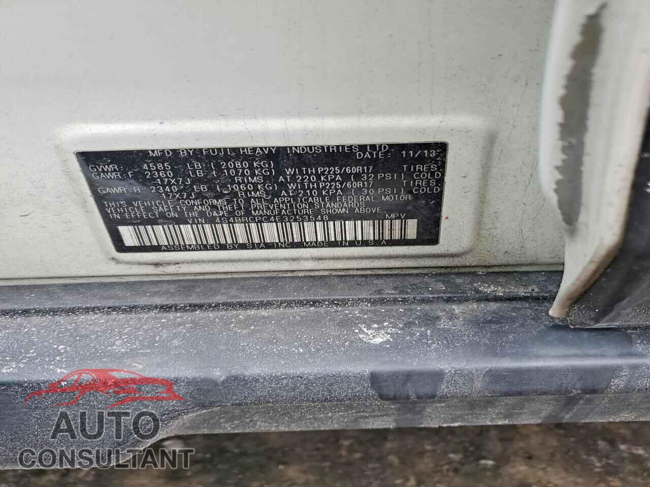 SUBARU OUTBACK 2014 - 4S4BRCPC4E3253548
