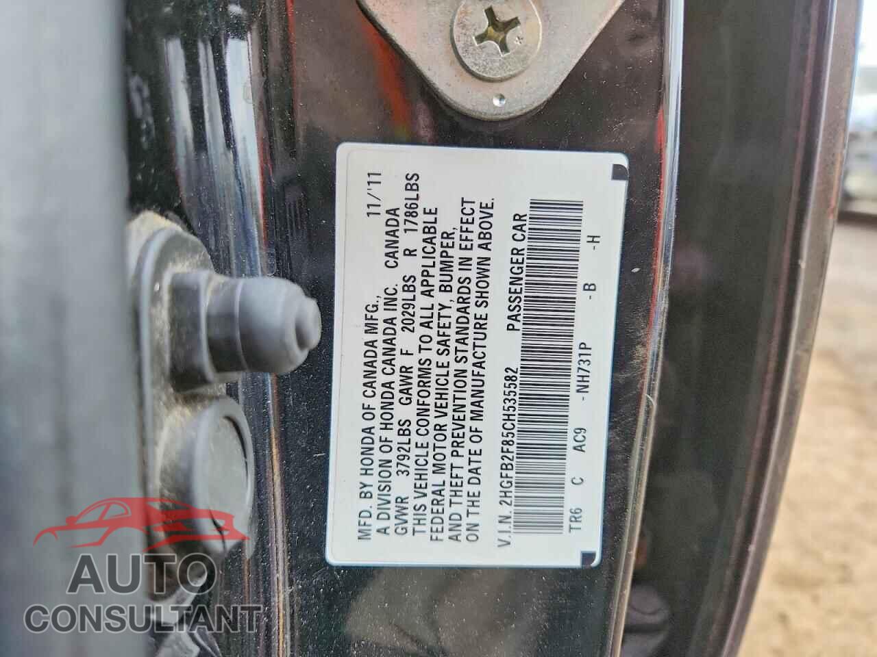 HONDA CIVIC 2012 - 2HGFB2F85CH535582