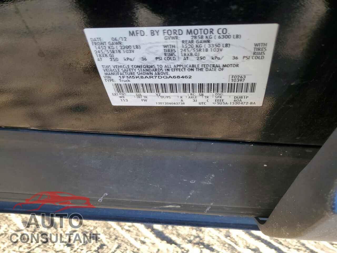 FORD EXPLORER 2013 - 1FM5K8AR7DGA68462