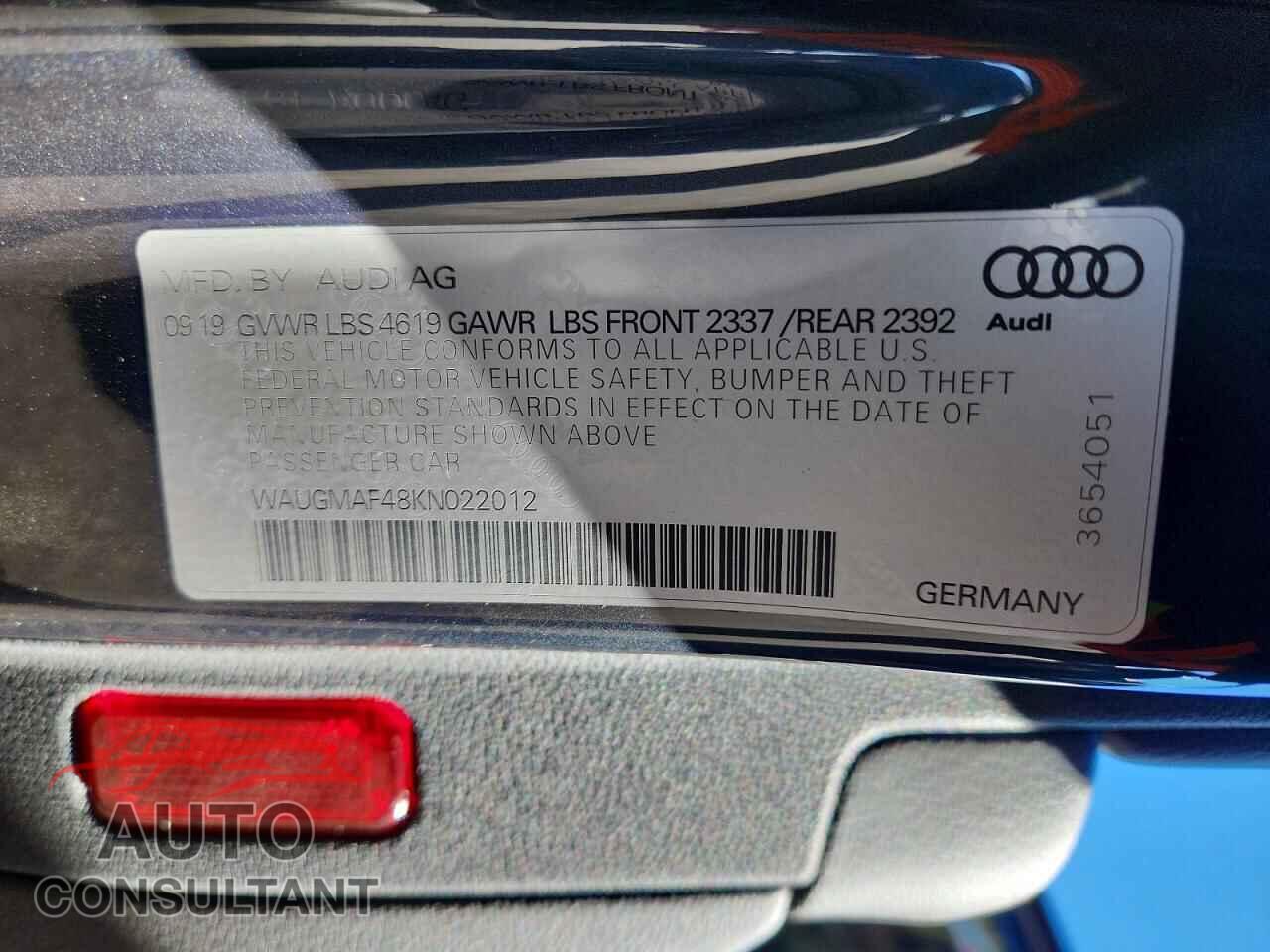AUDI A4 2019 - WAUGMAF48KN022012