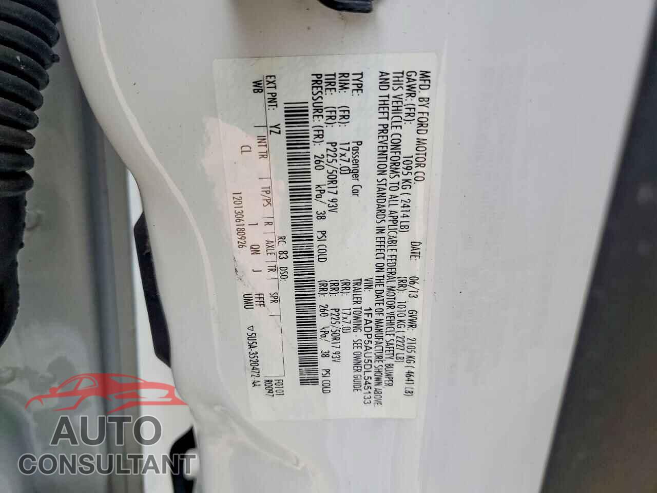 FORD CMAX 2013 - 1FADP5AU5DL545133