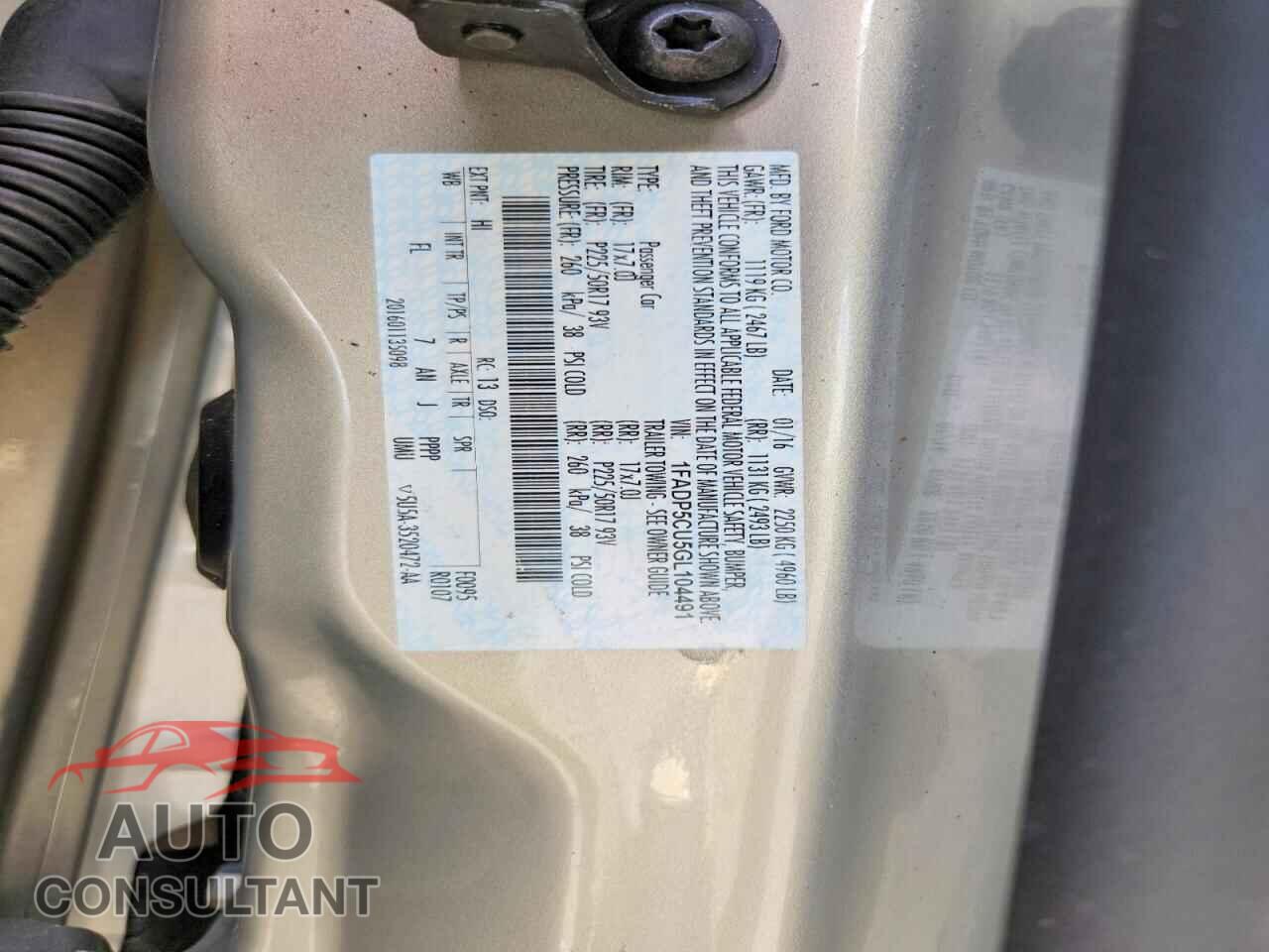 FORD CMAX 2016 - 1FADP5CU5GL104491