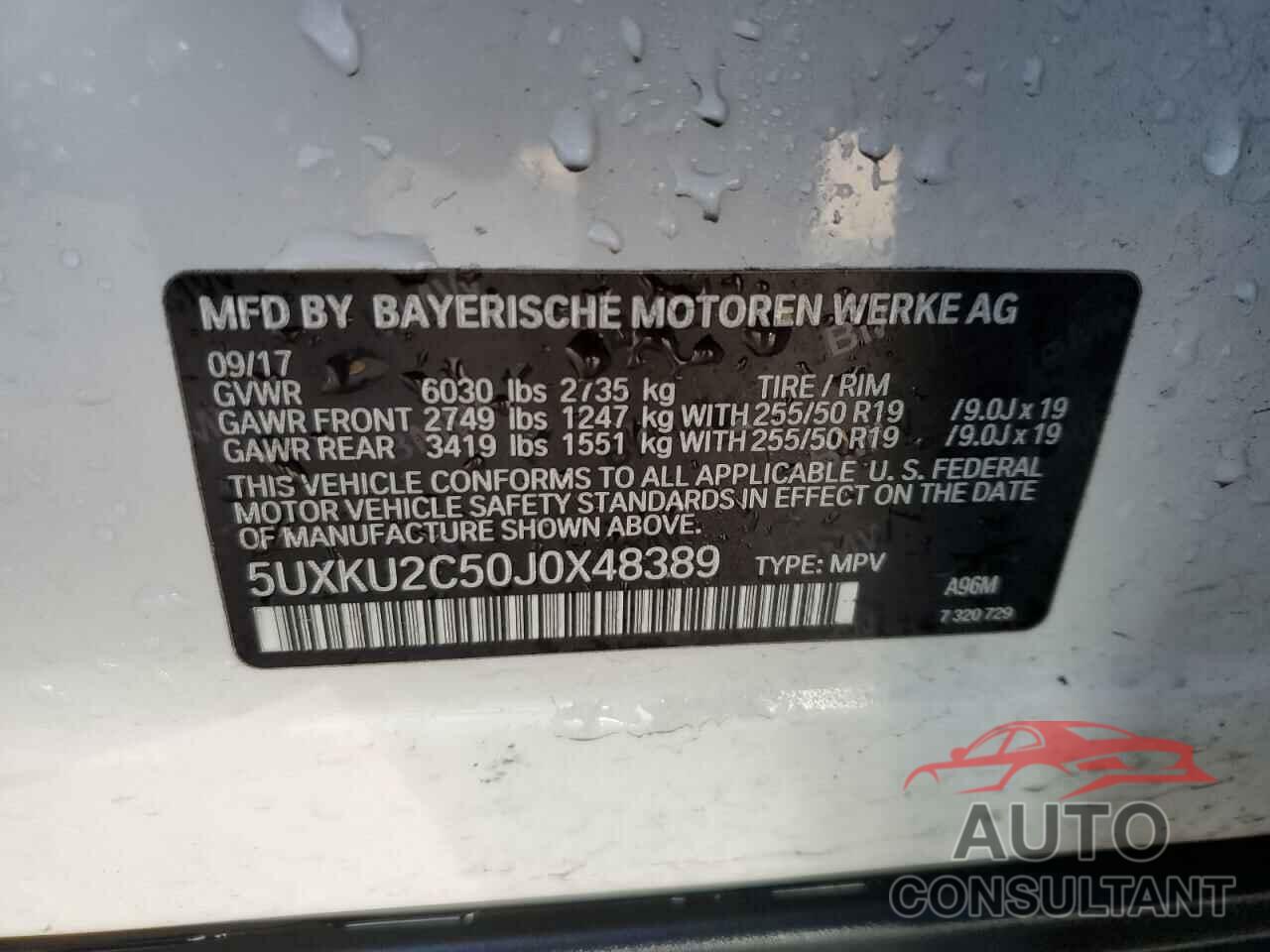 BMW X6 2018 - 5UXKU2C50J0X48389