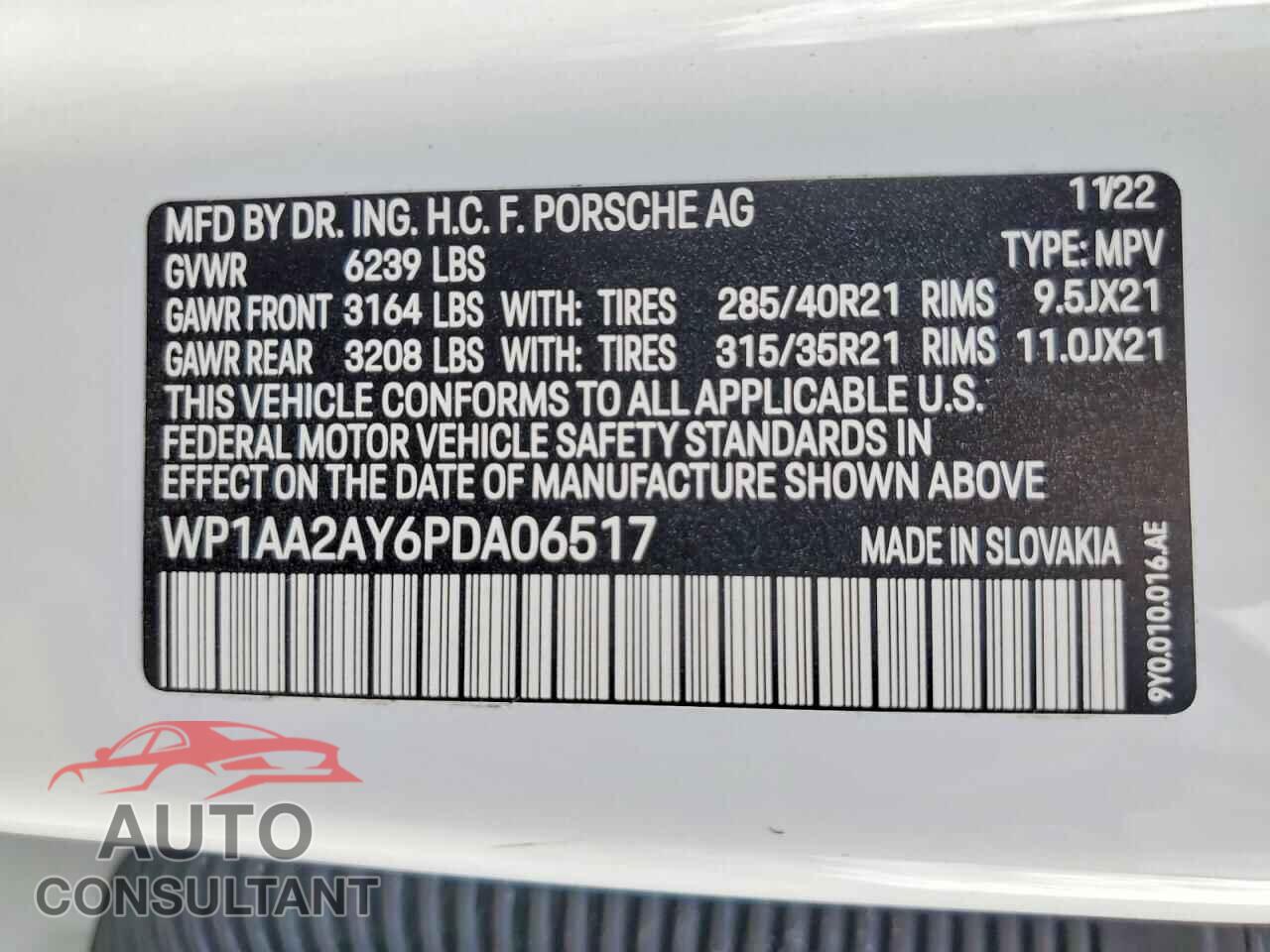 PORSCHE CAYENNE 2023 - WP1AA2AY6PDA06517