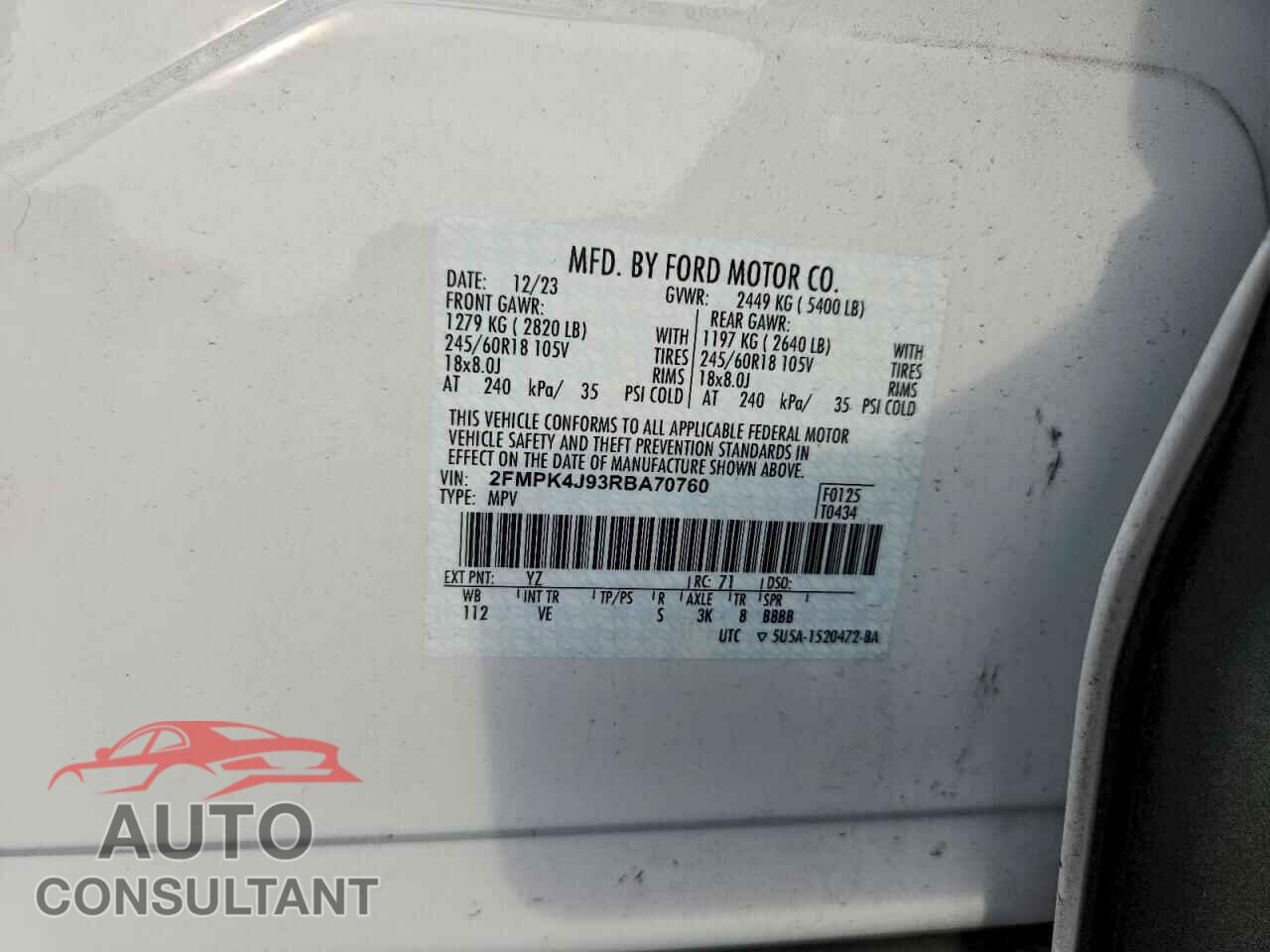 FORD EDGE 2024 - 2FMPK4J93RBA70760