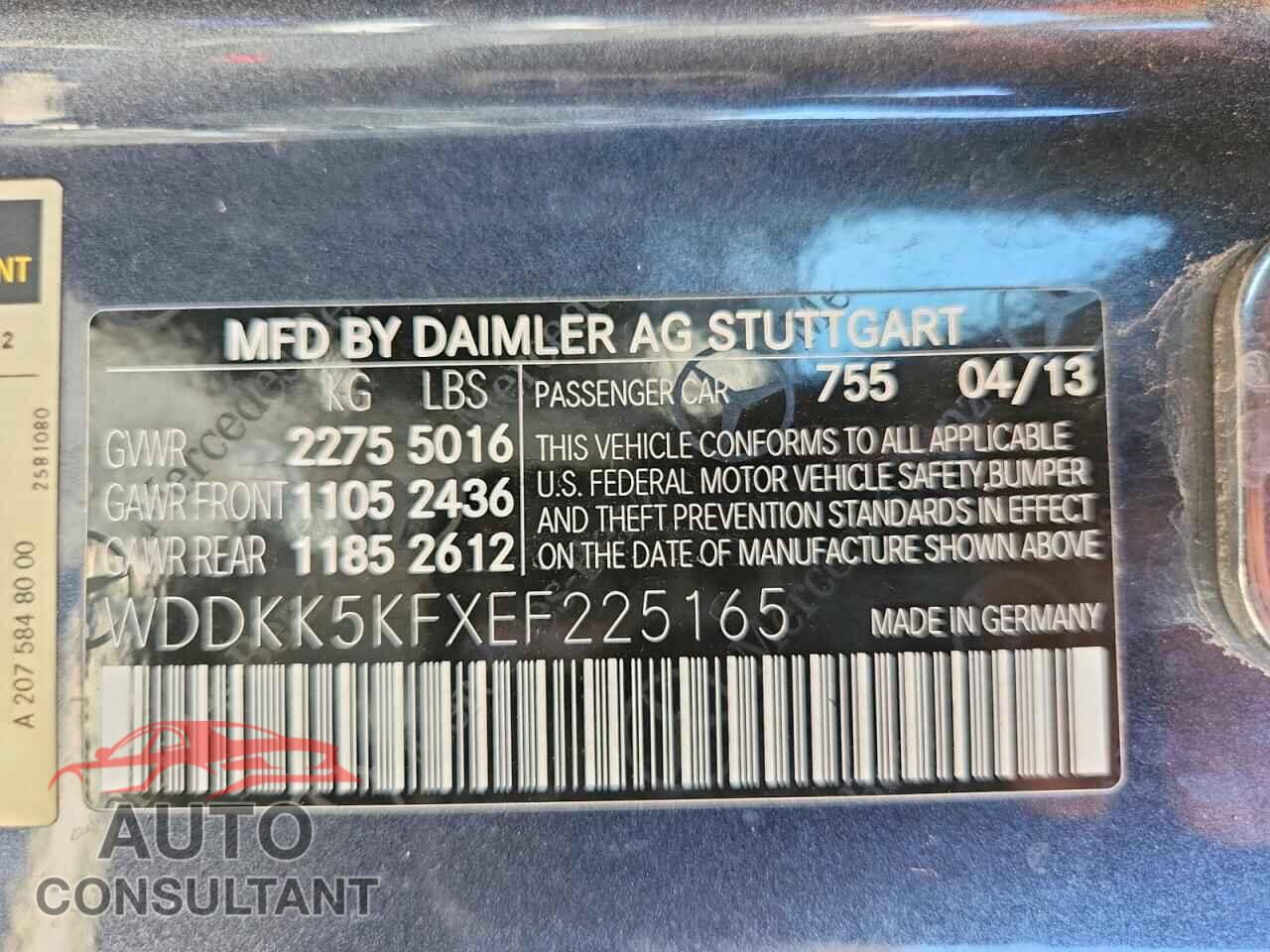 MERCEDES-BENZ E-CLASS 2014 - WDDKK5KFXEF225165