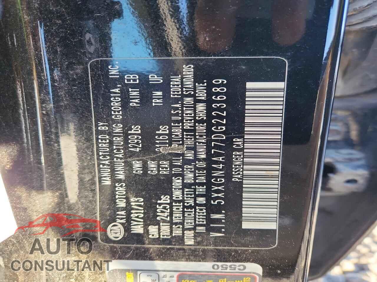 KIA OPTIMA 2013 - 5XXGN4A77DG223689