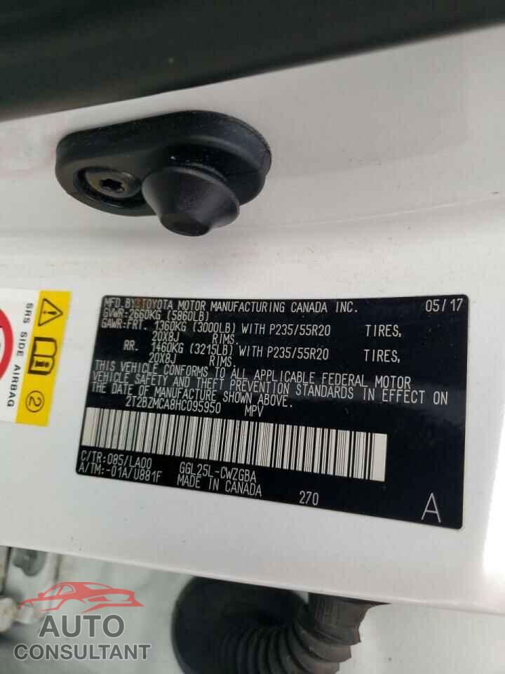 LEXUS RX350 2017 - 2T2BZMCA8HC095950