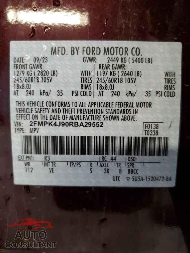 FORD EDGE 2024 - 2FMPK4J90RBA29552