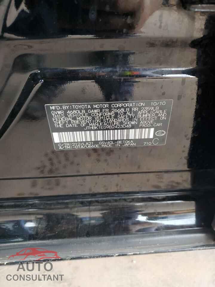 LEXUS ES350 2011 - JTHBK1EG9B2423048
