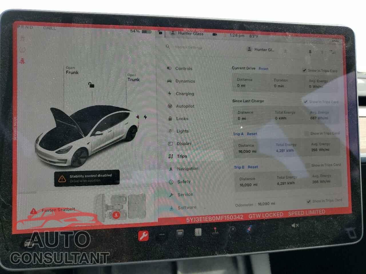 TESLA MODEL 3 2021 - 5YJ3E1EB0MF150342