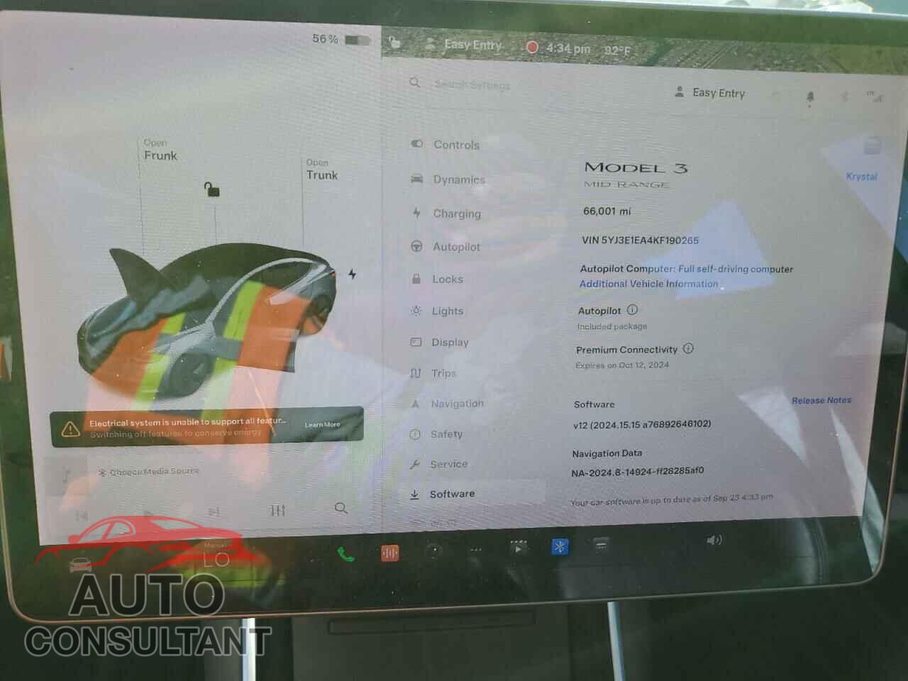 TESLA MODEL 3 2019 - 5YJ3E1EA4KF190265