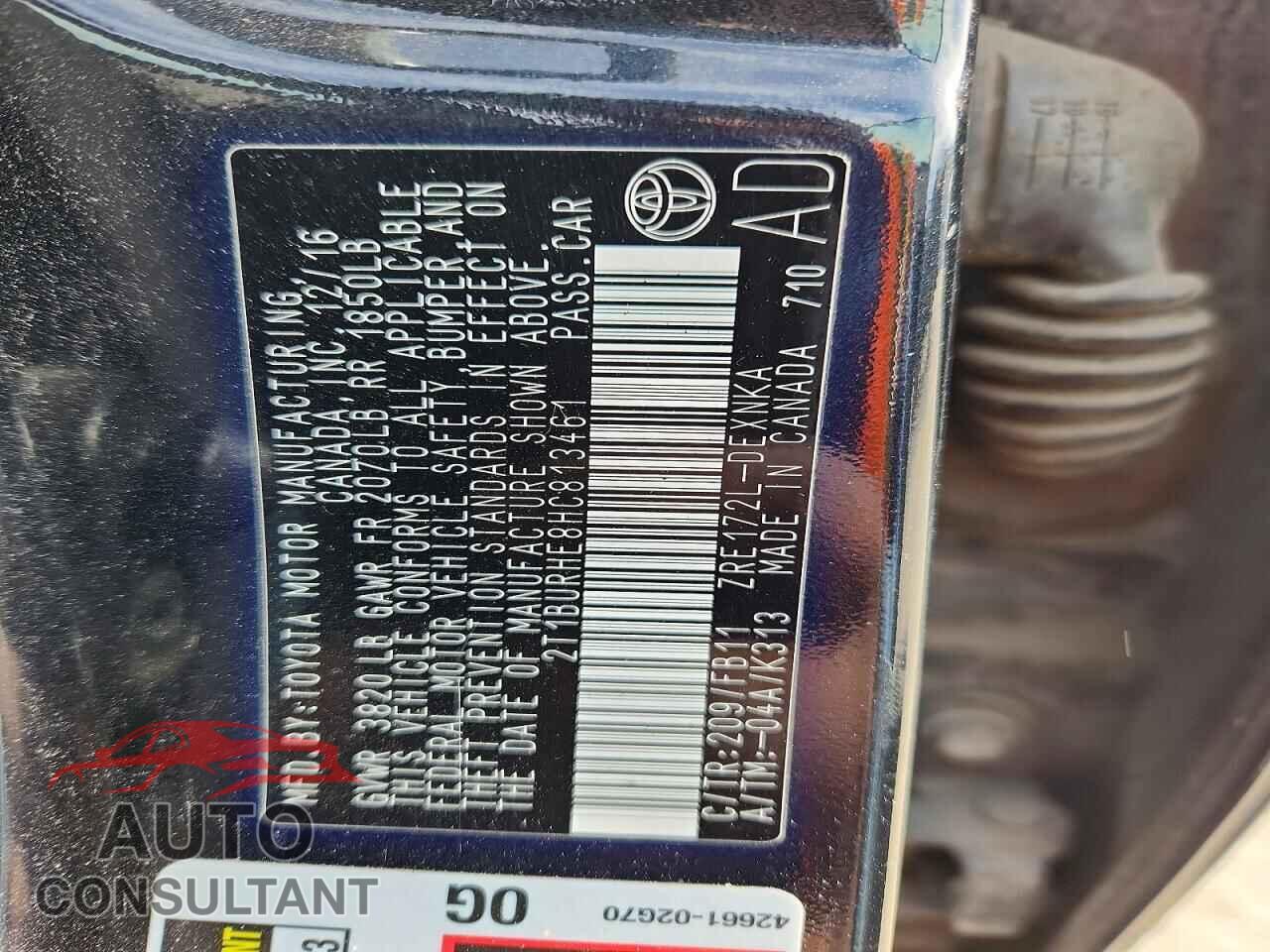 TOYOTA COROLLA 2017 - 2T1BURHE8HC813461