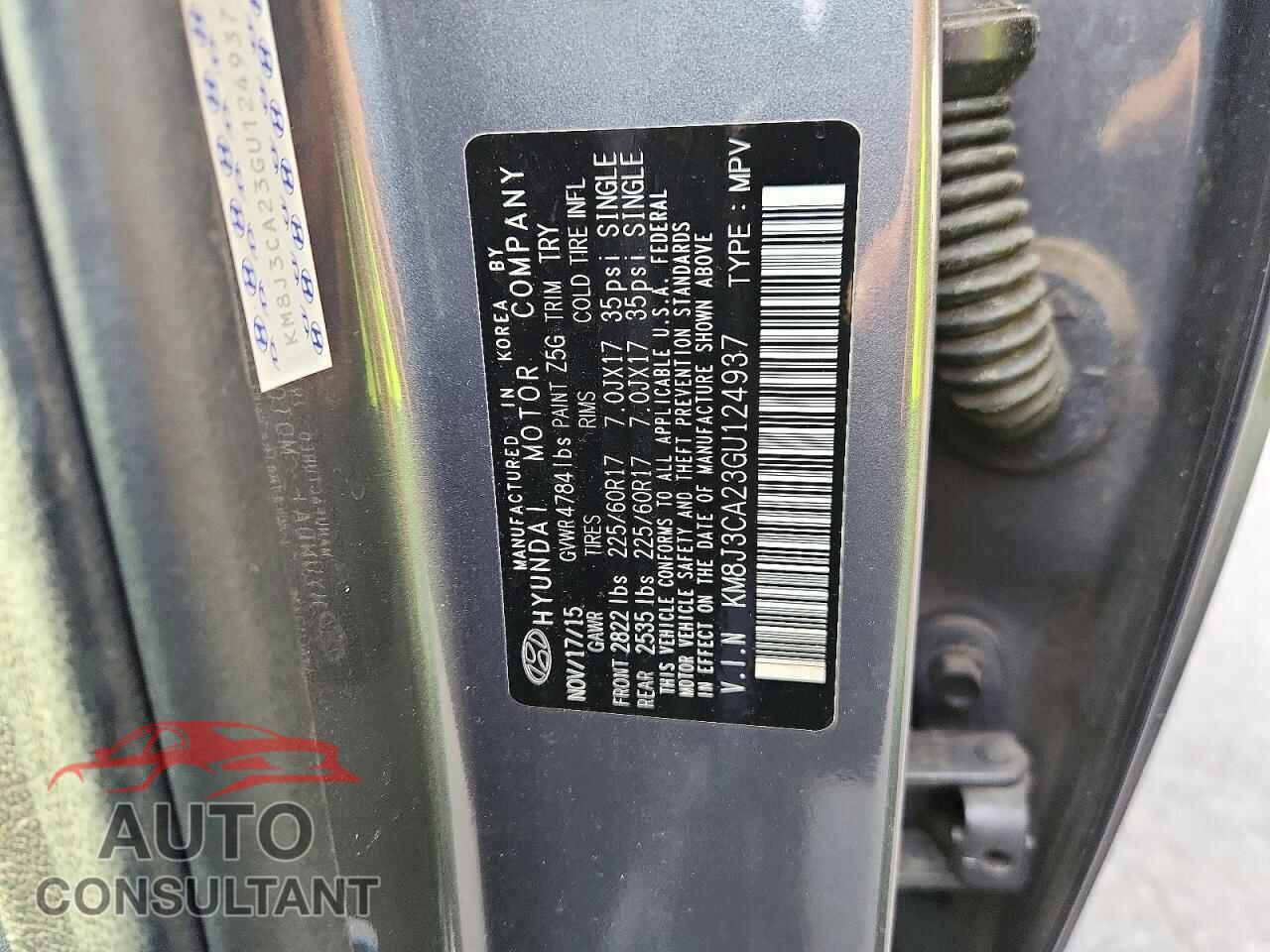 HYUNDAI TUCSON 2016 - KM8J3CA23GU124937
